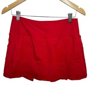 Black Athletic Skort With Tiered Design Size 8‎ Red